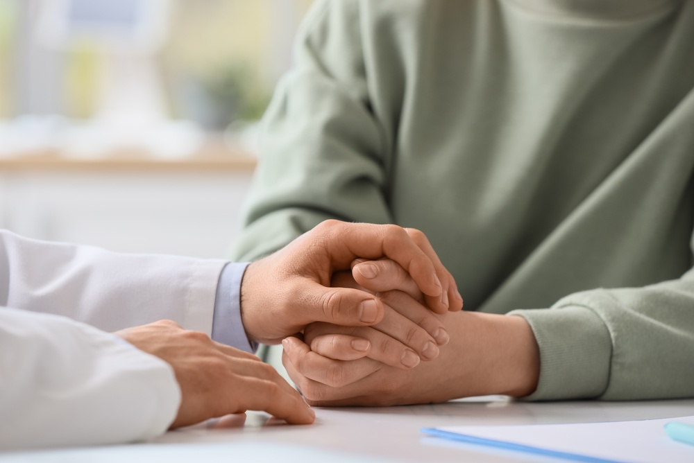 woman comforted after failed medication abortion in NJ